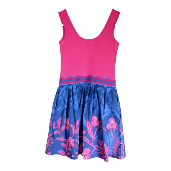 Lilly Pulitzer Luxletic Dress Short Sleeveless Pink Blue Floral Lined XXS - Picture 2 of 6